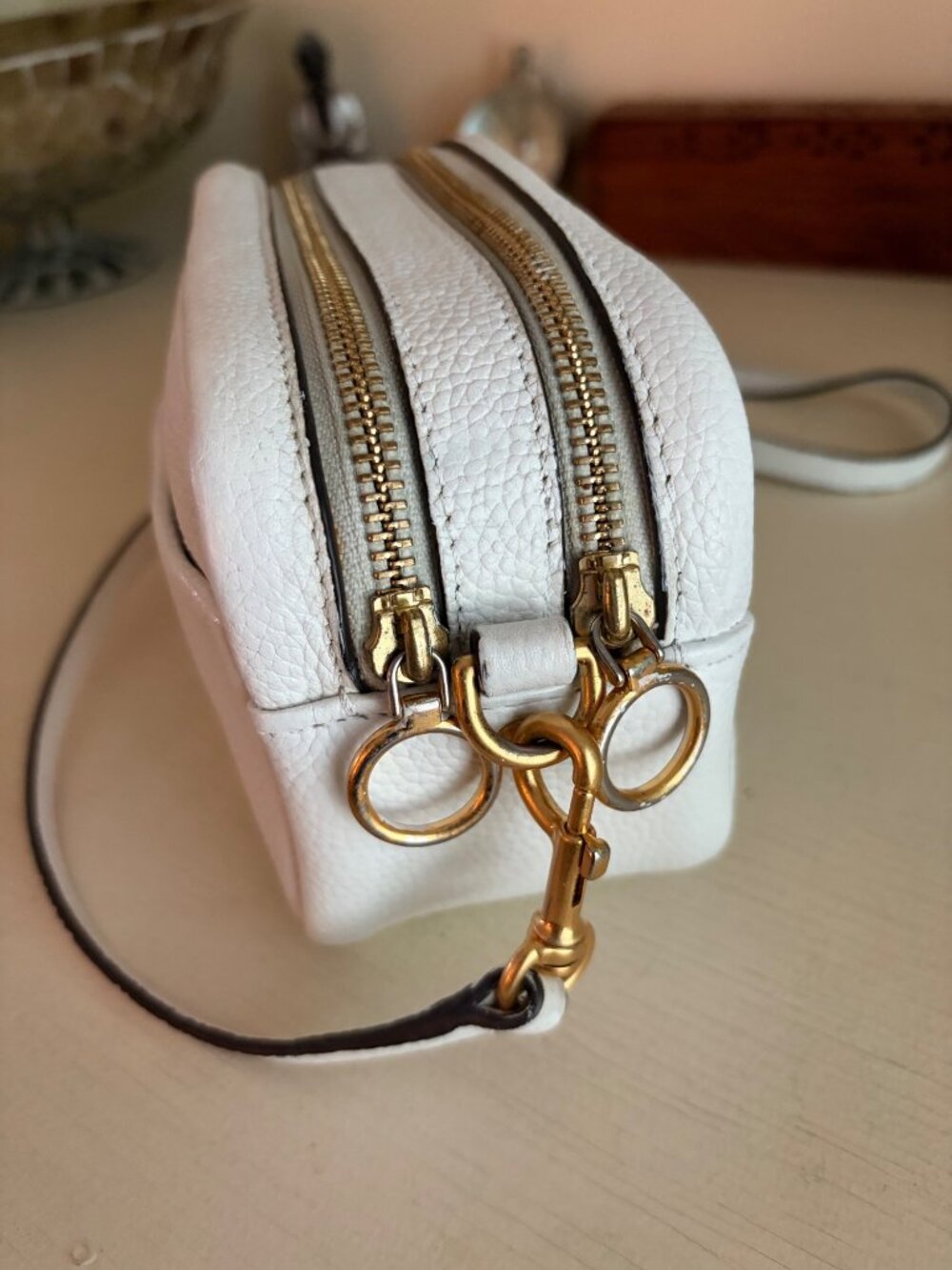Tory Burch Perry Bombe White Crossbody Camera Handbag - Picture 5 of 13